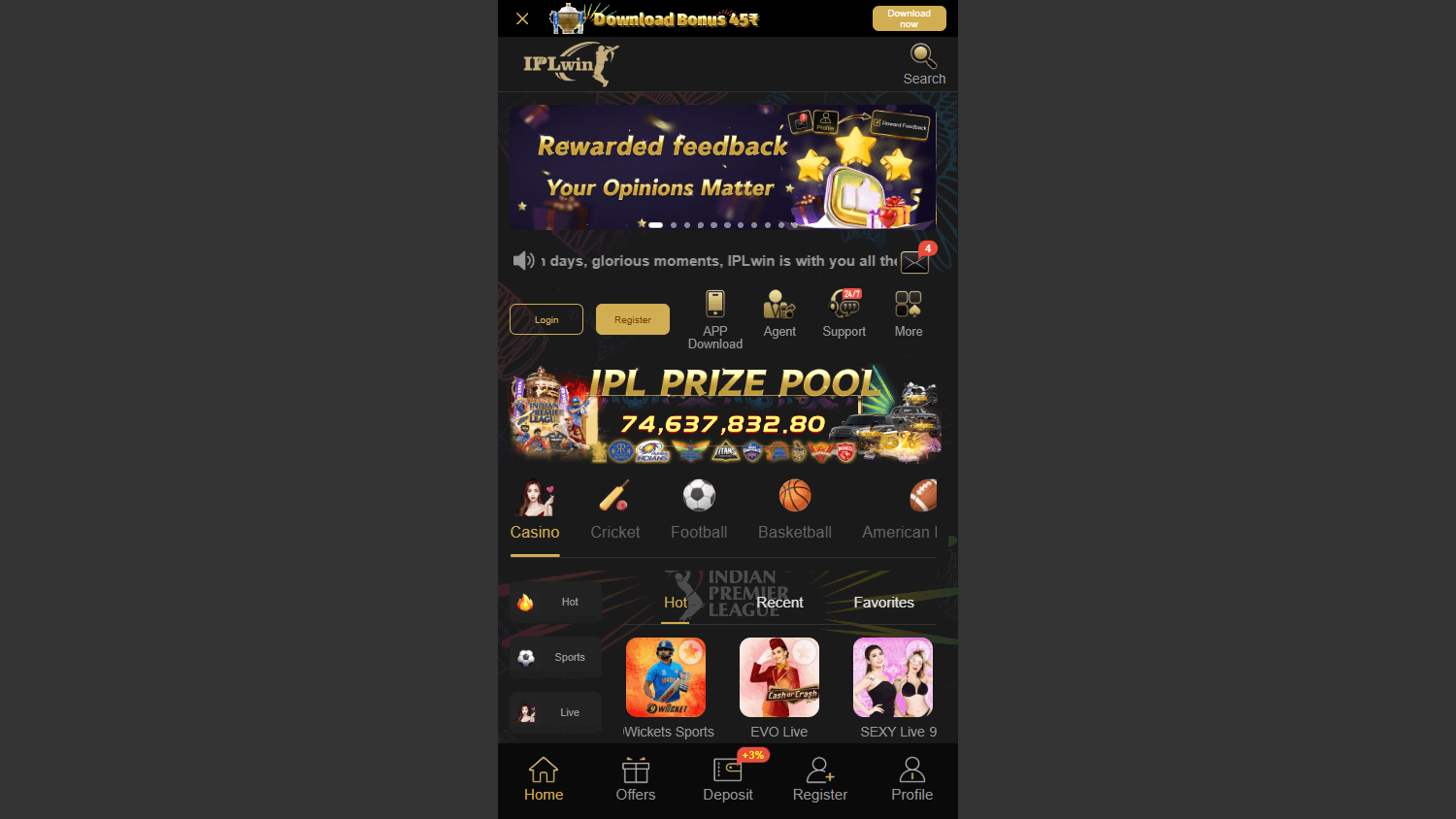 IPLwin Casino Desktop screenshot